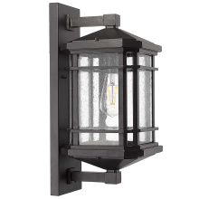 HOMEnhancements 20349 - Cole Large Coach Light - Matte Black - Clear Seeded Glass