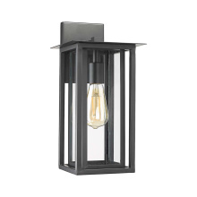 HOMEnhancements 20607 - Mare Medium Coach Light - Matte Black - Clear Glass