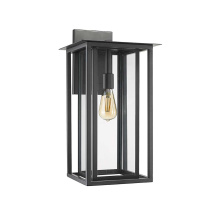 HOMEnhancements 20610 - Musa Large Coach Light - Matte Black - Clear Glass