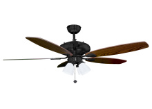 HOMEnhancements 21531 - 52" 5-Blade UFO Fan MB Black/Walnut Blades 4-Light Clear LED Kit