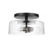 HOMEnhancements 21789 - 3-Light 15" Clear Glass Semi-Flush Entry - MB