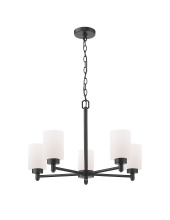 HOMEnhancements 21966 - Mincio 5-Light White Glass Chandelier - MB