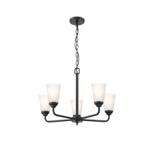 HOMEnhancements 22014 - Aria 5-Light Frosted Cone Glass Chandelier - MB
