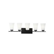 HOMEnhancements 22050 - Aria 5-Light Frosted Cone Glass Vanity - MB