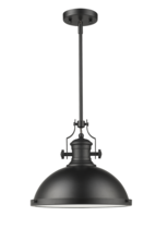 HOMEnhancements 70043 - Vivio Alix 1-Light Large Metal Shade Pendant - Matte Black