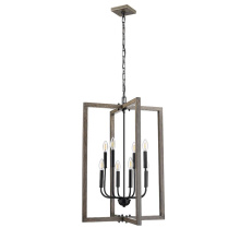 HOMEnhancements 70121 - Vivio Roxton 8-Light Entry - MB with Wood Style Accents