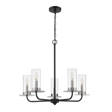 HOMEnhancements 70154 - Vivio 5-Light Aura Two-Toned Chandelier - CG,MB,NK