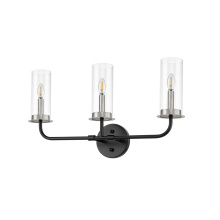 HOMEnhancements 70160 - Vivio Aura 3-Bulb Two-Toned Vanity Light - CG/MB/NK