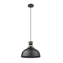 HOMEnhancements 70214 - Vivio Octavia Steel Shade Pendant - Matte Black/Champagne Gold