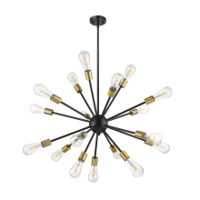 HOMEnhancements 70223 - 18-Light Odyssey Chandelier - Matte Black/Matte Gold