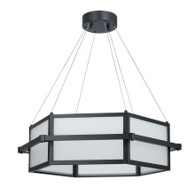 HOMEnhancements 70283 - Vivio Amalfi LED Hex Chandelier - MB Frosted Glass 45W 4000K