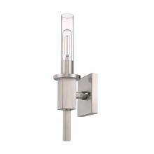 HOMEnhancements 70328 - Vivio Roma 1-Light Clear Tube Glass Sconce - NK T10 8.5W LED 4K Lamps Included