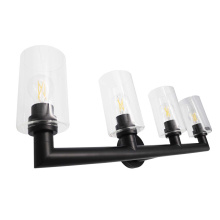 HOMEnhancements 70475 - Vivio Yarra 4-Light Vanity - Matte Black - Clear Cylinder Glass