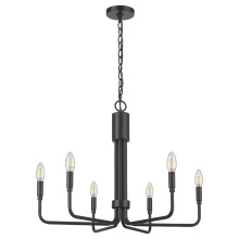 HOMEnhancements 70502 - Vivio Alph 6-Light Flat Bottom Chandelier - MB(E12)