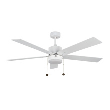 HOMEnhancements 81852 - 5-Blade 52" WH Modern Cylinder Fan White/Walnut Blades Pull Chain 3K, 4K, 5K