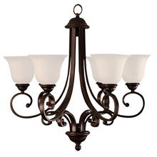 HOMEnhancements 18497 - Alpine Series 6 Light Chandelier - RB White Glass