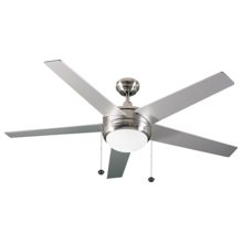 HOMEnhancements 20310 - 5-Blade 52" Energy Star Contemporary Fan NK Silver/Walnut Blades