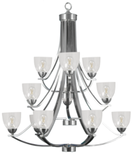 HOMEnhancements 19157 - Victoria 12-Light Chandelier - NK Clear Glass