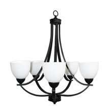 HOMEnhancements 19557 - Victoria 5-Light Chandelier - MB White Glass