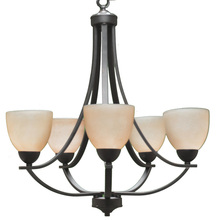 HOMEnhancements 17855 - Victoria 5-Light Chandelier - RB Tea Stain Glass