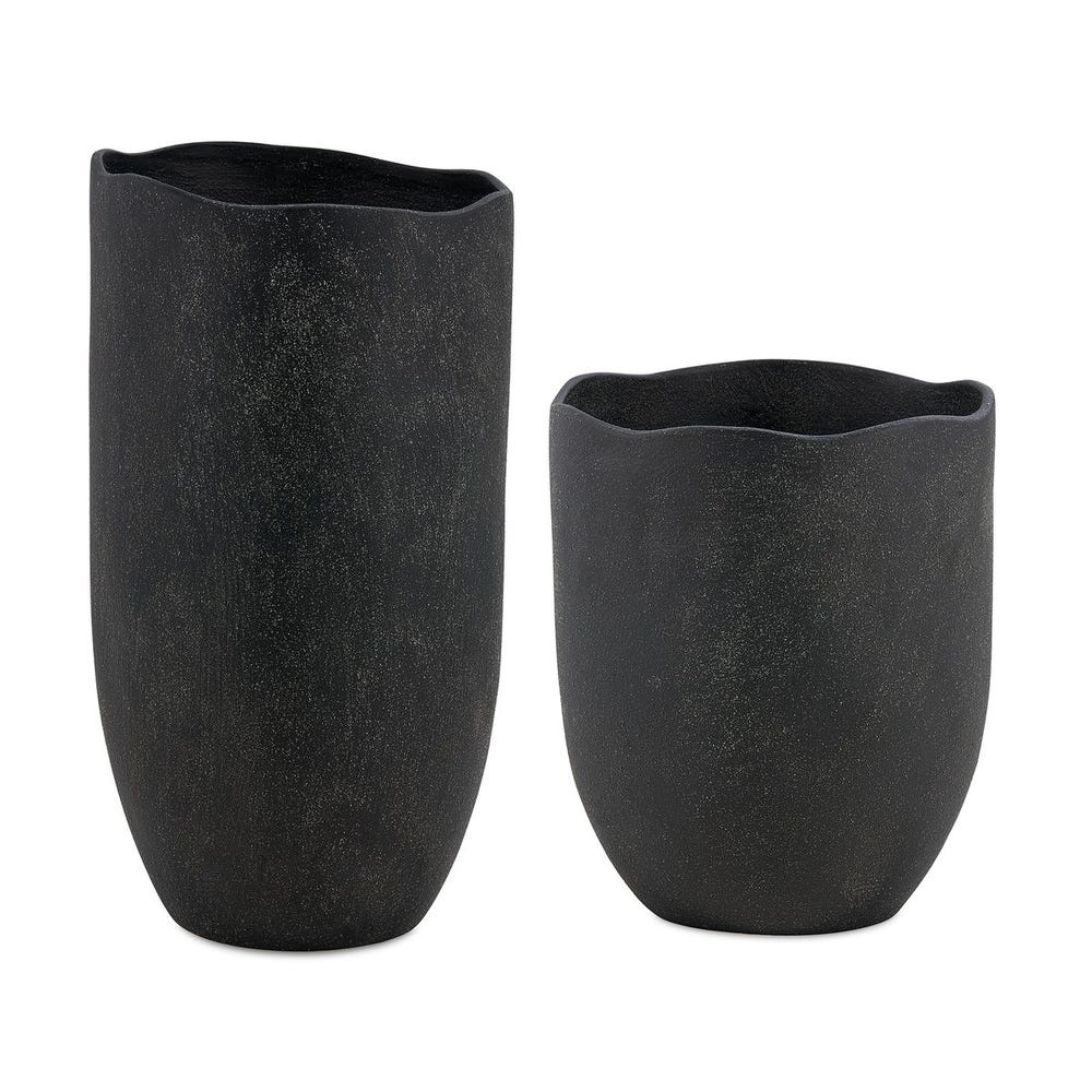 Uttermost Komorebi Indoor-Outdoor Black Vases Set/2