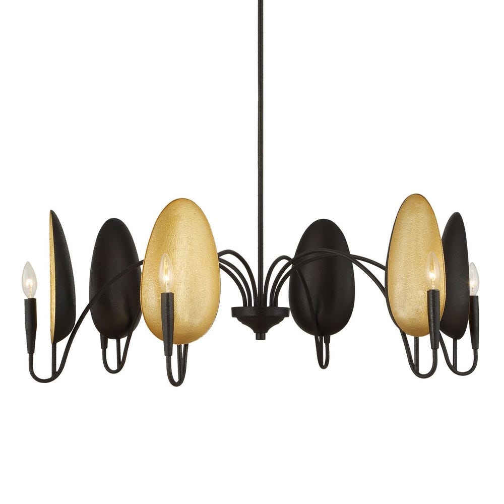 Uttermost Warwick 6 Light Matte Black Chandelier