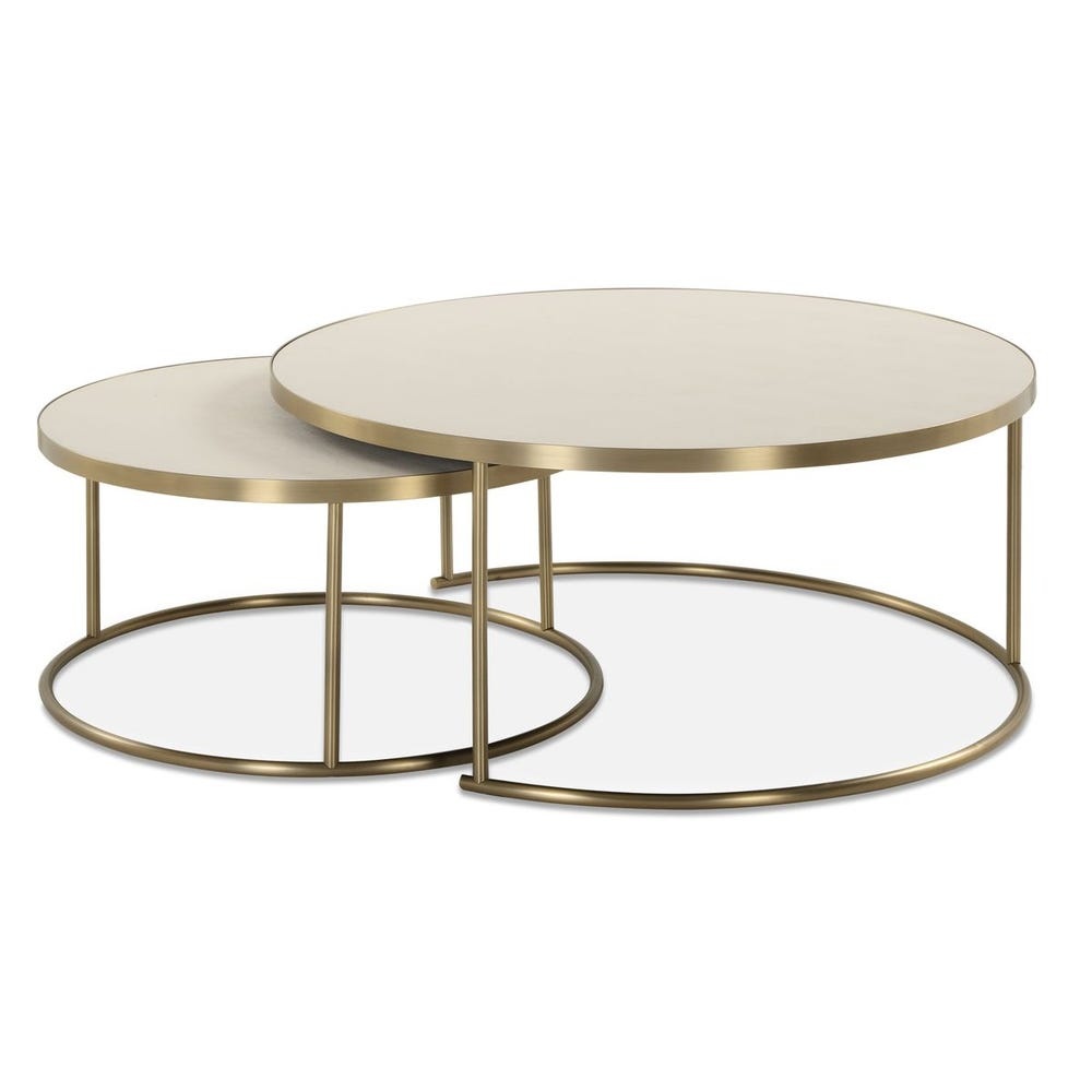 Uttermost Aragon White Nesting Coffee Tables Set/2