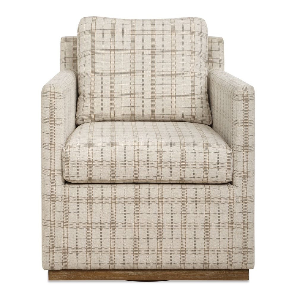 Uttermost Basie Casual Linen Swivel Chair