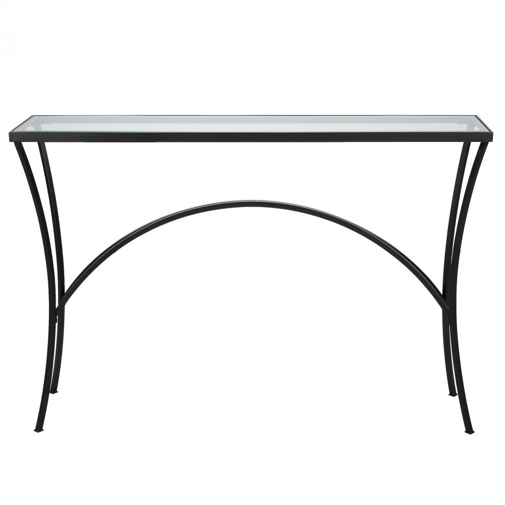 Uttermost Alayna Black Metal & Glass Console Table