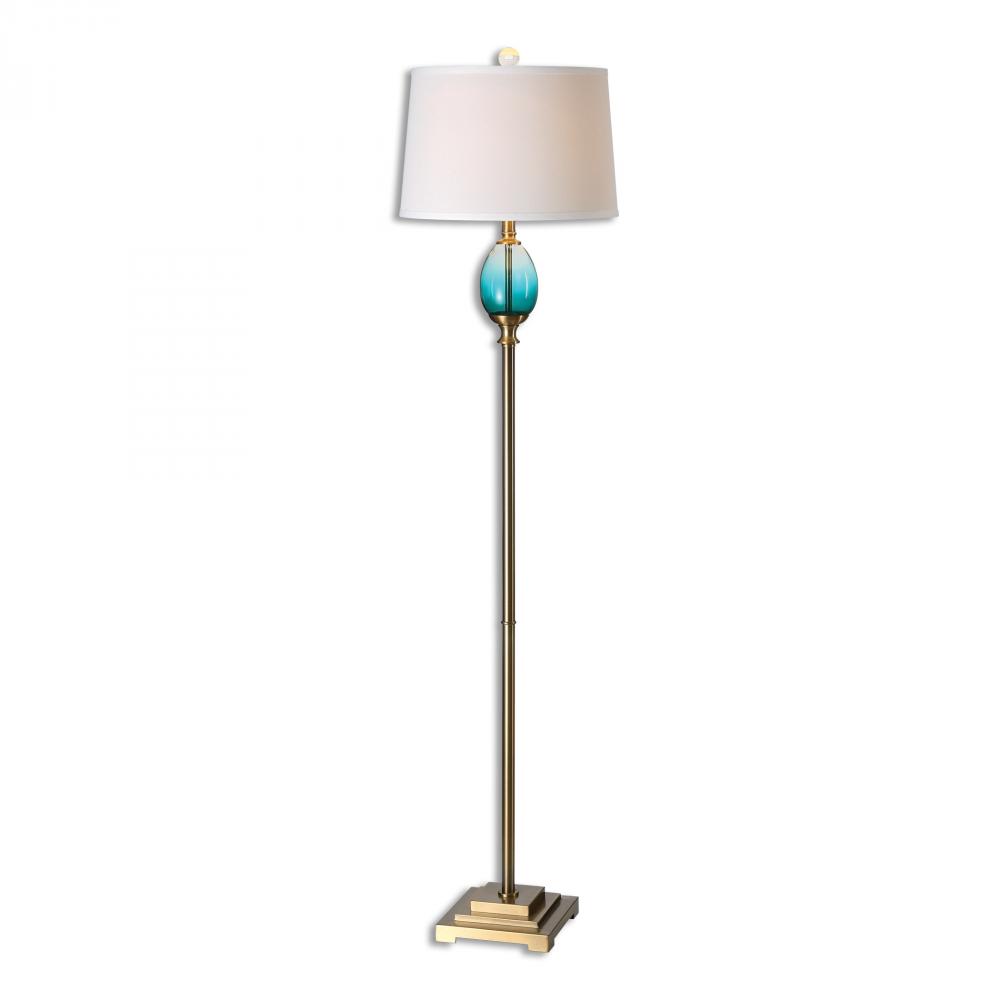 Uttermost Cavaillon Blue-Green Glass Floor Lamp