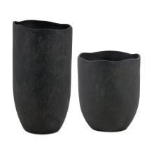 Uttermost 18324 - Uttermost Komorebi Indoor-Outdoor Black Vases Set/2