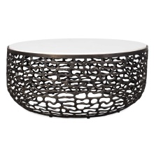 Uttermost 50228 - Uttermost Sabena White Marble Outdoor Coffee Table