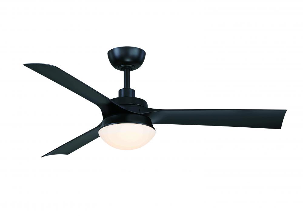 Barlow 52 inch Indoor/Outdoor Ceiling Fan with LED CCT Select Light Kit - Black with Black blades
