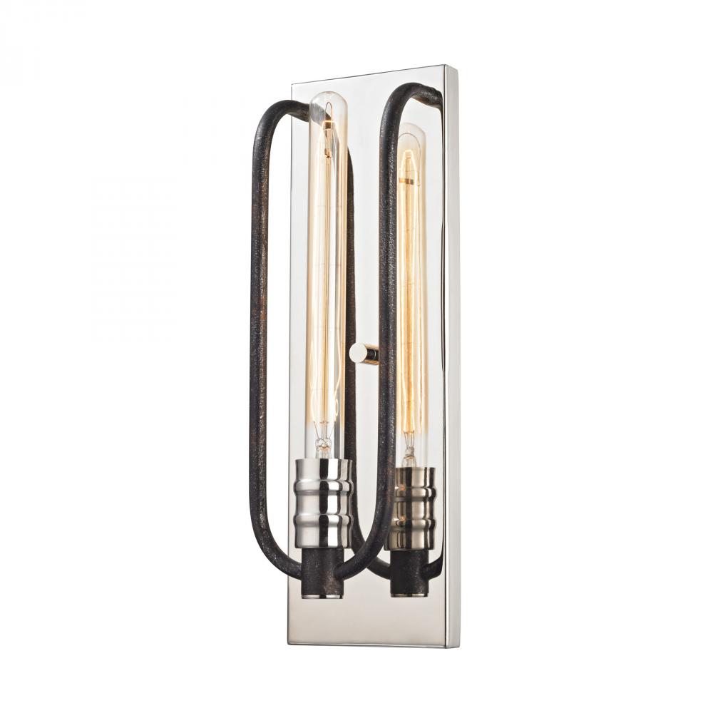 Continuum 1 Light Wall Sconce In Silvered Graphi