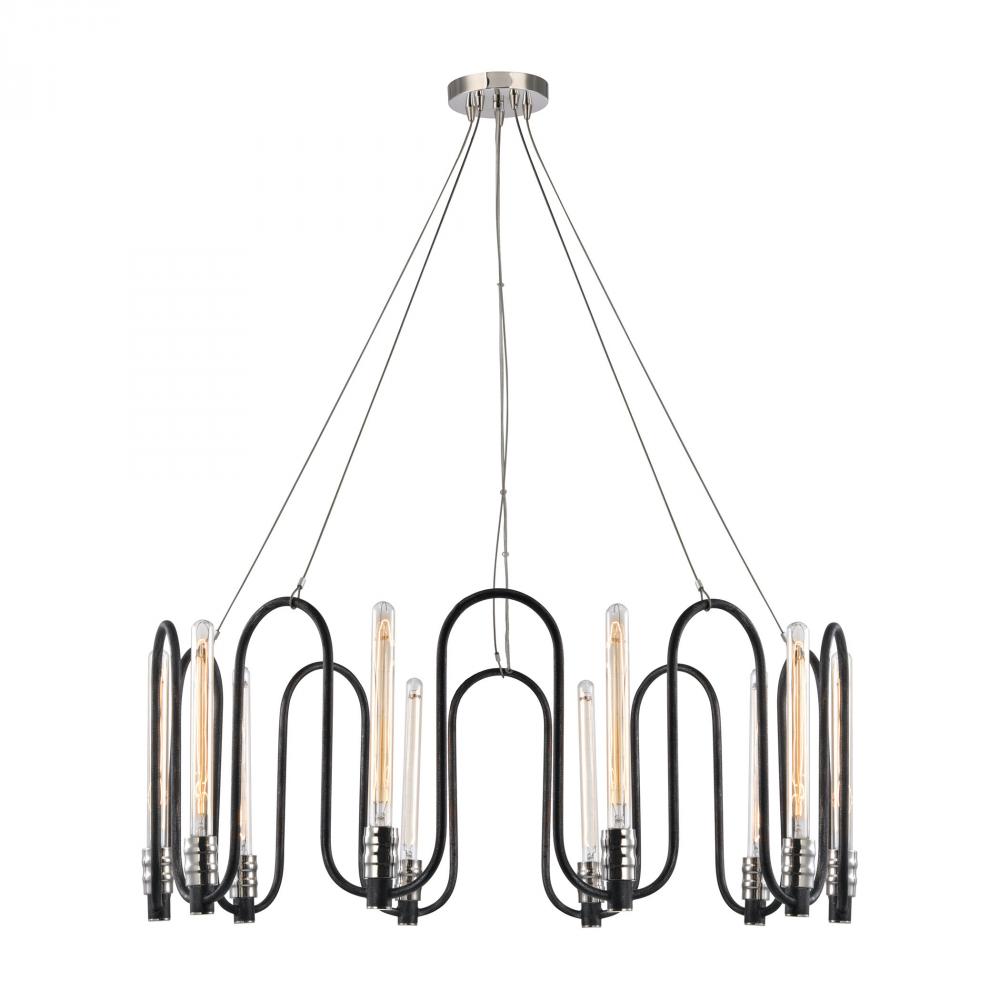 Continuum 10 Light Chandelier In Silvered Graphi