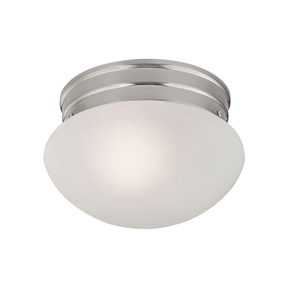 Thomas - Mushroom 8'' Wide 1-Light Flush Mount - Brushed Nickel