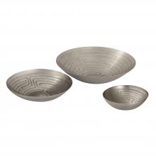 ELK Home H0807-10671/S3 - Maze Etched Bowl - Set of 3 Nickel