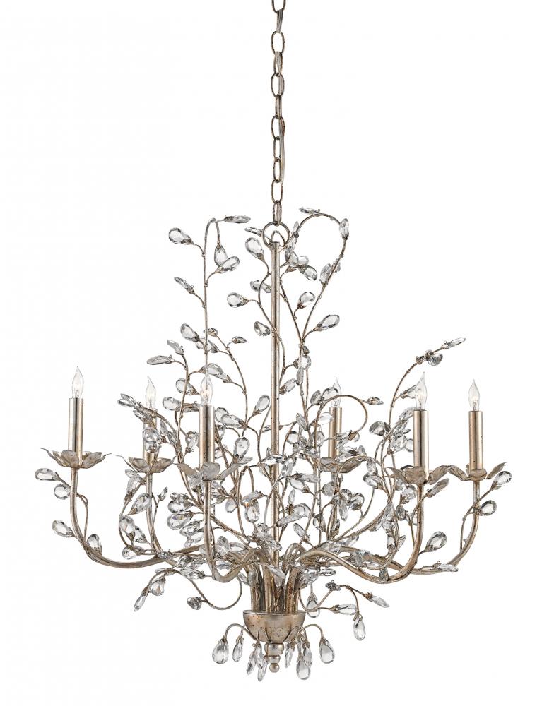 Crystal Bud Silver Medium Chandelier