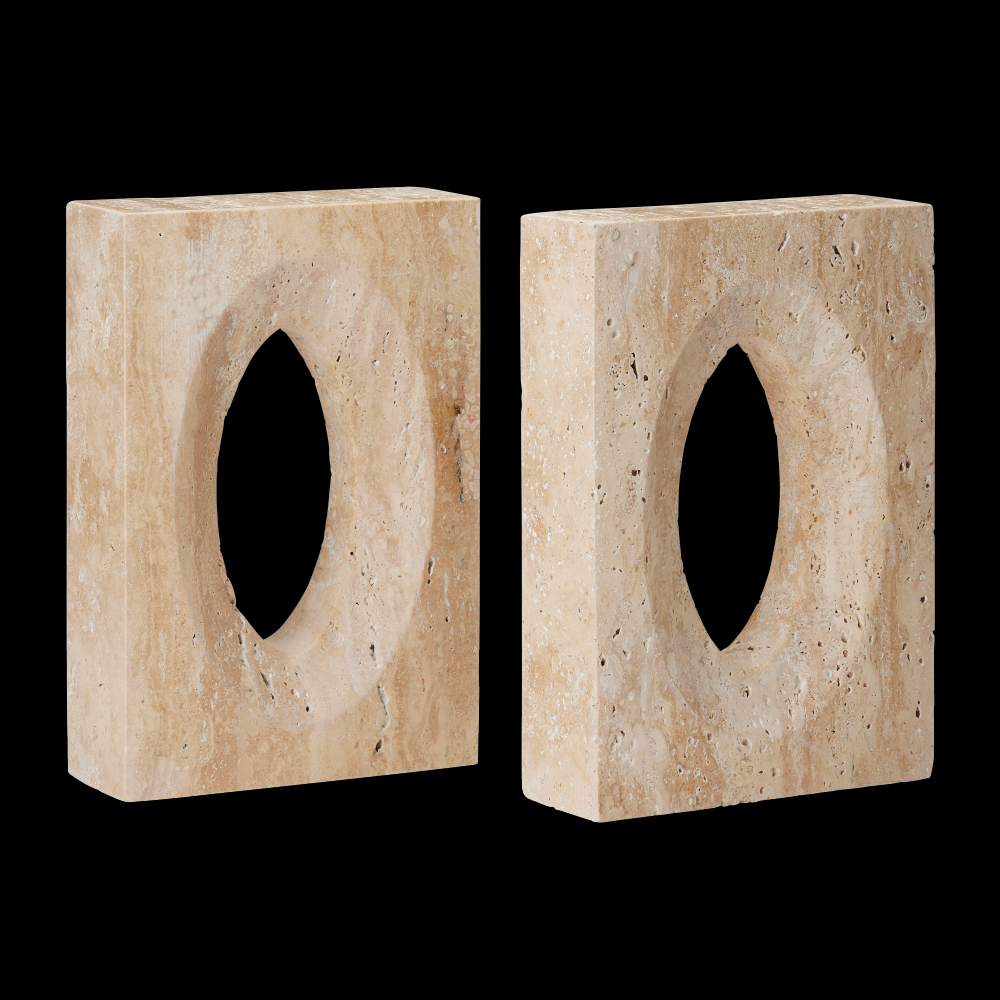 Demi Travertine Bookends Set of 2