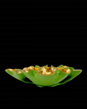 Currey 1200-0621 - Wrapped Lotus Leaf Green Bowl